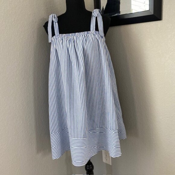 NWT English Factory Amelia Blue Stripe Tie Mini Dress Small - Picture 3 of 14